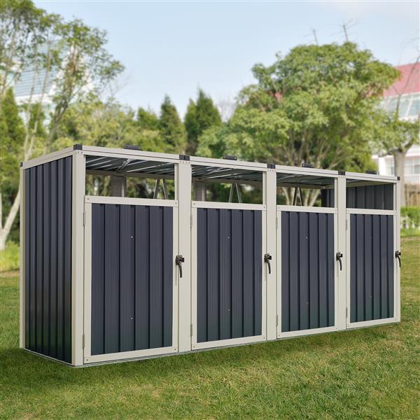 Grote foto pro.tec containerombouw tarbek antraciet 121x292x82 cm tuin en terras tuingereedschap