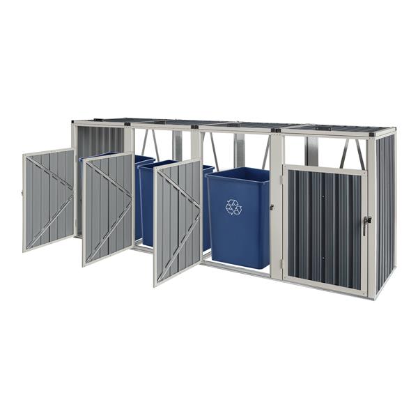 Grote foto pro.tec containerombouw tarbek antraciet 121x292x82 cm tuin en terras tuingereedschap