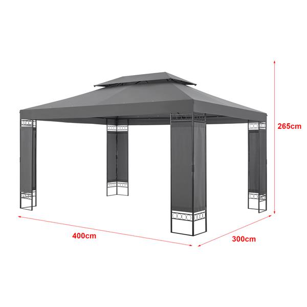 Grote foto en.casa paviljoen lanciano partytent 4x3x2 65 m donkergrijs tuin en terras overige tuin en terras