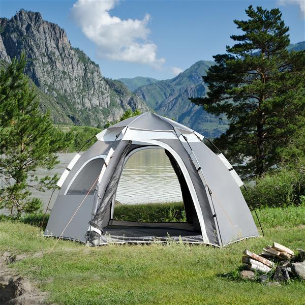 Grote foto pro.tec tent nybro automatisch 240x205x140 cm grijs caravans en kamperen caravan accessoires