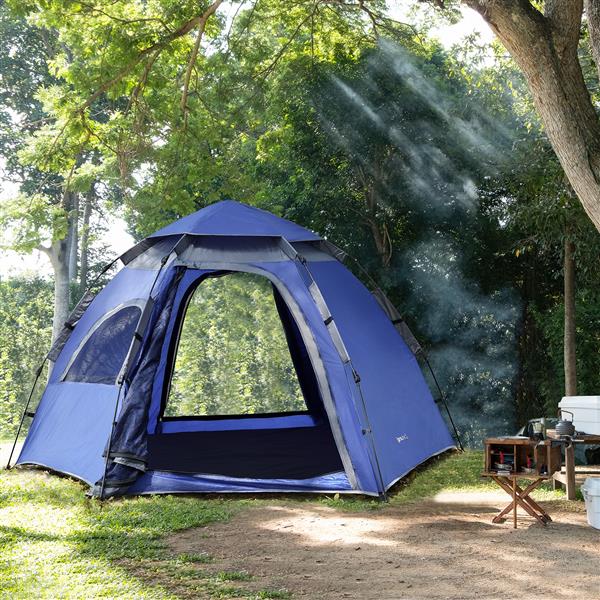 Grote foto pro.tec tent nybro automatisch 240x205x140 cm blauw caravans en kamperen caravan accessoires