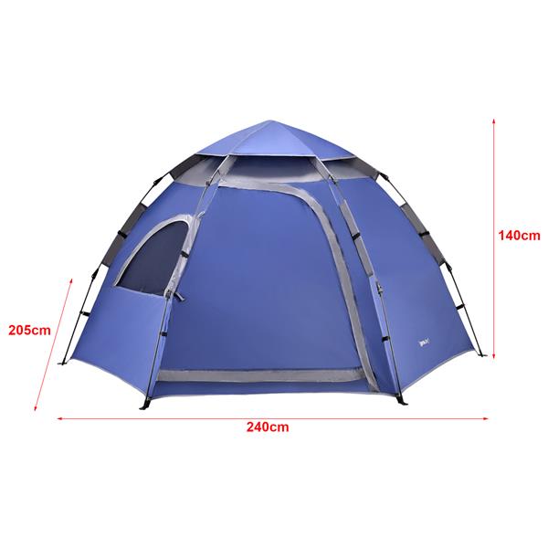 Grote foto pro.tec tent nybro automatisch 240x205x140 cm blauw caravans en kamperen caravan accessoires