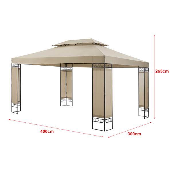 Grote foto en.casa paviljoen lanciano partytent 4x3x2 65 m beige tuin en terras overige tuin en terras