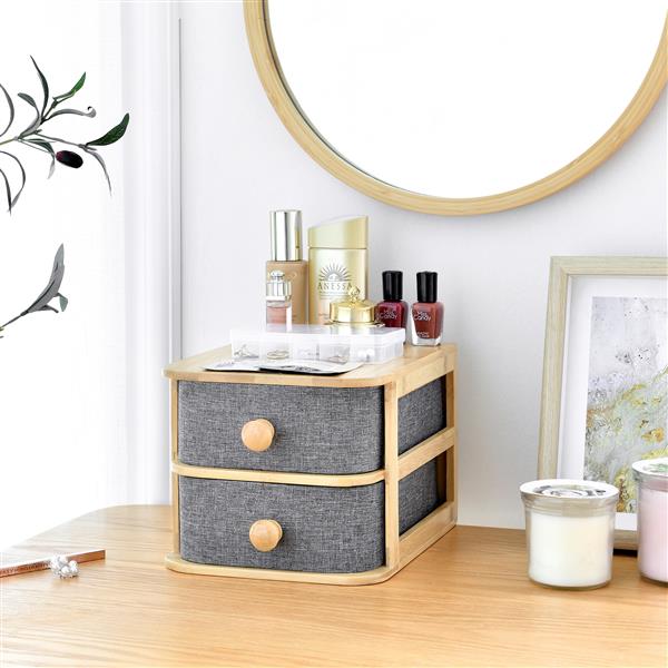 Grote foto en.casa bureau organizer arsivik met 2 lades bamboe 15 5x18x23 cm huis en inrichting overige