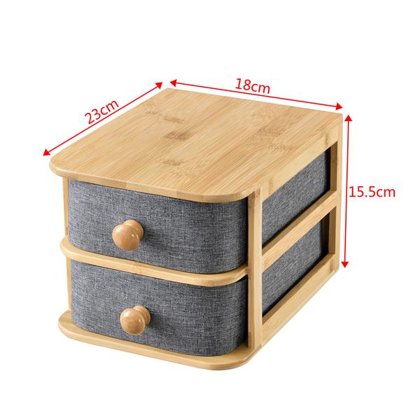 Grote foto en.casa bureau organizer arsivik met 2 lades bamboe 15 5x18x23 cm huis en inrichting overige