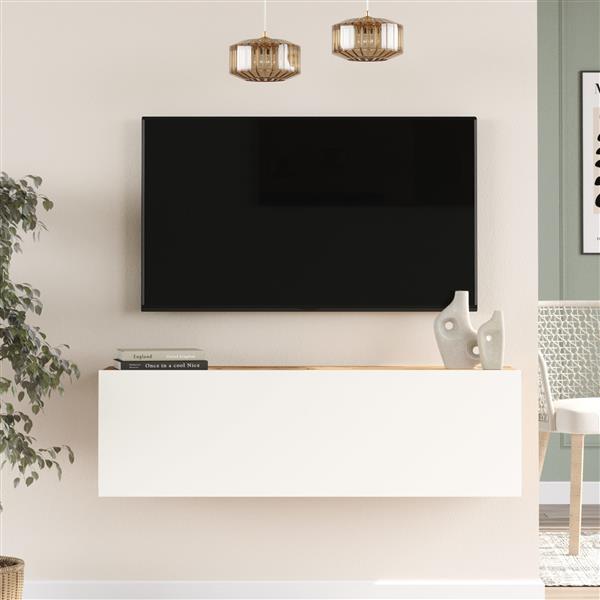 Grote foto en.casa tv meubel lapinlahti 100x31 5x29 5cm houtkleurig en wit huis en inrichting overige