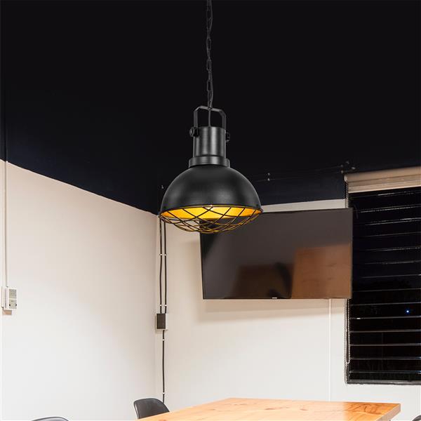 Grote foto lux.pro hanglamp bangor e27 zwart en koperkleurig huis en inrichting overige