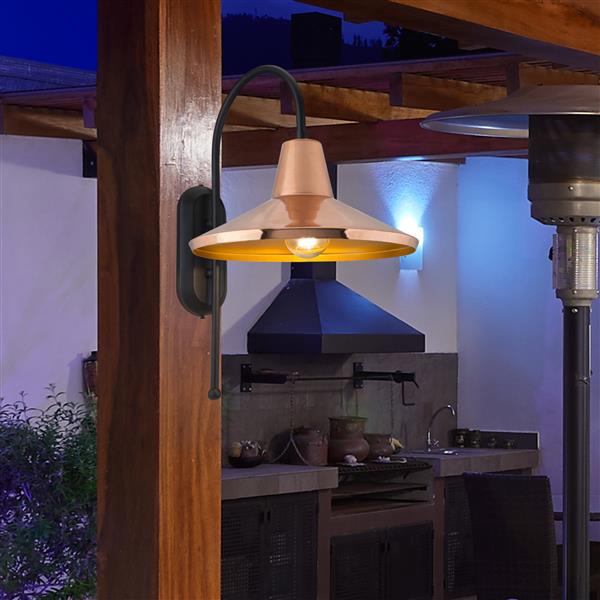 Grote foto lux.pro wandlamp kirkcaldy e27 zwart messing en koperkleurig huis en inrichting overige