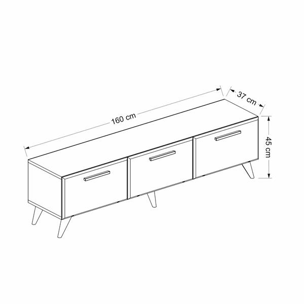 Grote foto en.casa tv meubel br nderslev 160x37x45 cm antraciet huis en inrichting overige