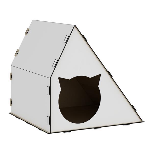 Grote foto en.casa kattenhuis lani 40x42x40 cm wit dieren en toebehoren toebehoren