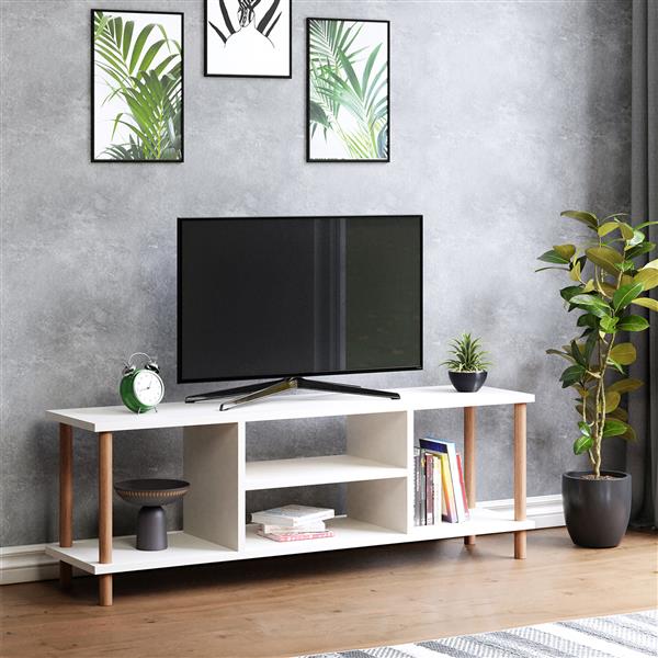 Grote foto en.casa tv meubel r sk bing 120x29x43 cm wit huis en inrichting overige