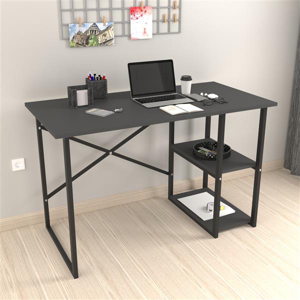 Grote foto en.casa bureau nittedal laptoptafel 75x120x60 cm antraciet huis en inrichting stoelen