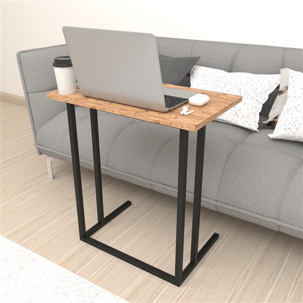 Grote foto en.casa bureau h gsby laptoptafel 65 5x60x35 5 cm eiken en zwart huis en inrichting stoelen