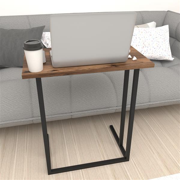 Grote foto en.casa bureau h gsby laptoptafel 65 5x60x35 5 cm eiken antiek en zwart huis en inrichting stoelen