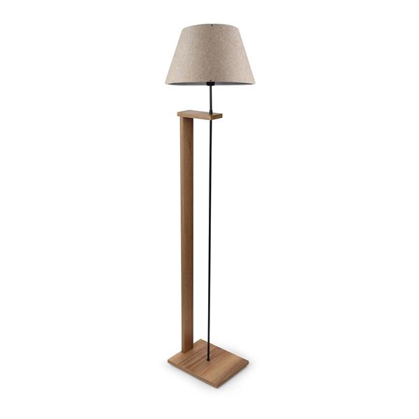 Grote foto lux.pro staande lamp bromwich 150 cm e27 houtkleurig zwart en beige huis en inrichting overige