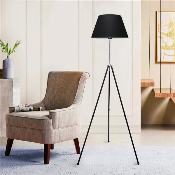 Grote foto lux.pro staande lamp livingston 150 cm e27 zwart en zilverkleurig huis en inrichting overige