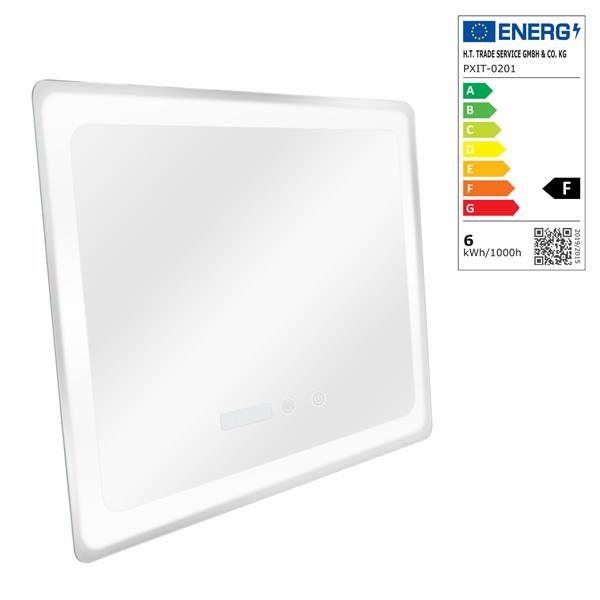 Grote foto pro.tec led spiegel casoli 45x60x3 5 cm zilverkleurig huis en inrichting woningdecoratie