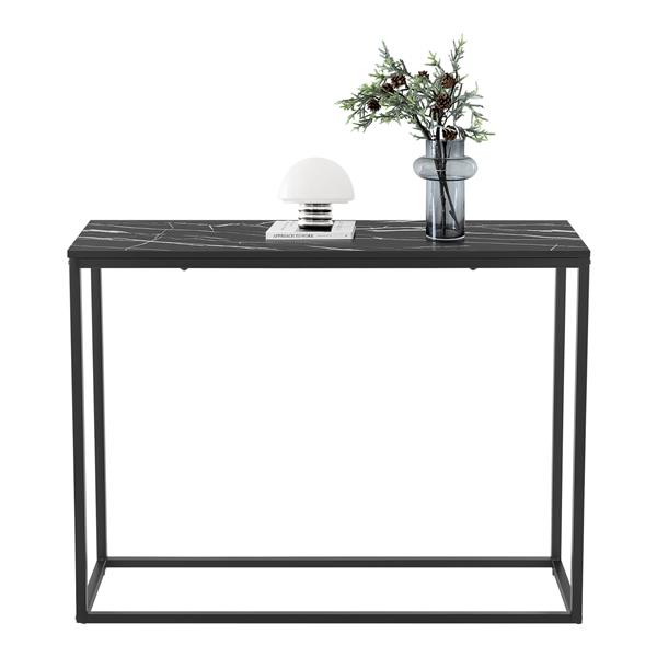 Grote foto en.casa console tafel kittil 80x100x30 cm zwart mat en marmer huis en inrichting eettafels