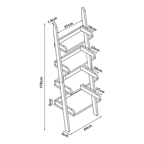 Grote foto en.casa badkamerrek g inge bamboe ladderplank met 4 planken huis en inrichting overige