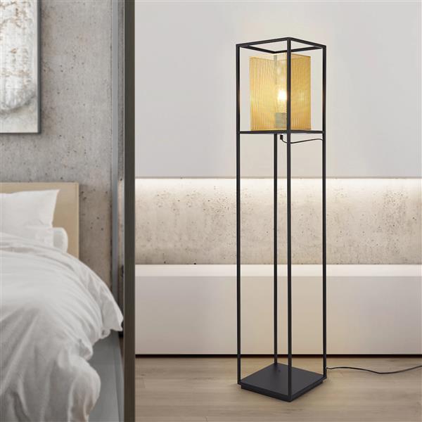 Grote foto lux.pro staande lamp southport 123x22x22 cm zwart en goudkleurig huis en inrichting overige