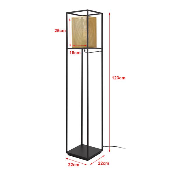 Grote foto lux.pro staande lamp southport 123x22x22 cm zwart en goudkleurig huis en inrichting overige