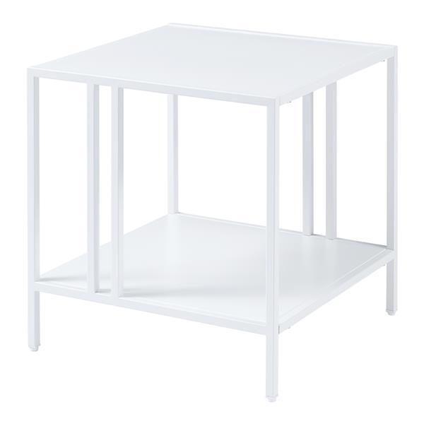 Grote foto en.casa bijzettafel kumlinge met plank staal 47x45x45 cm wit huis en inrichting eettafels