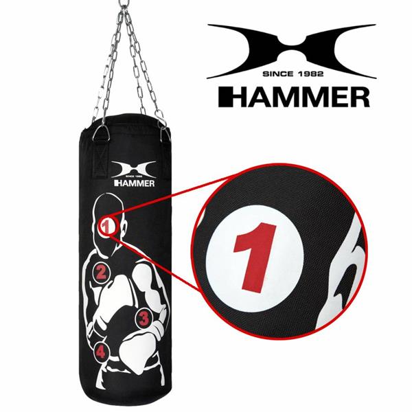 Grote foto hammer boxing bokszak sparring pro 100x30 cm nylon zwart sport en fitness vechtsporten en zelfverdediging