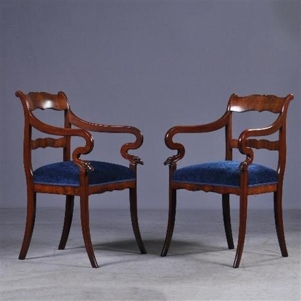Grote foto antieke armstoelen stel van 2 hollandse biedermeier armstoelen bureaustoelen ca. 1825 no941151 antiek en kunst stoelen en banken