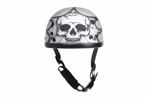 Grote foto burning skull mat zilver helm outlet motoren kleding