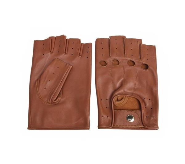 Grote foto swift driver vingerloze leren handschoenen nappa bruin motoren kleding