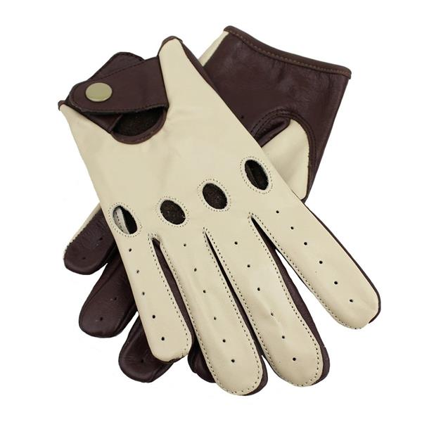 Grote foto driving leren handschoenen bruin beige motoren kleding