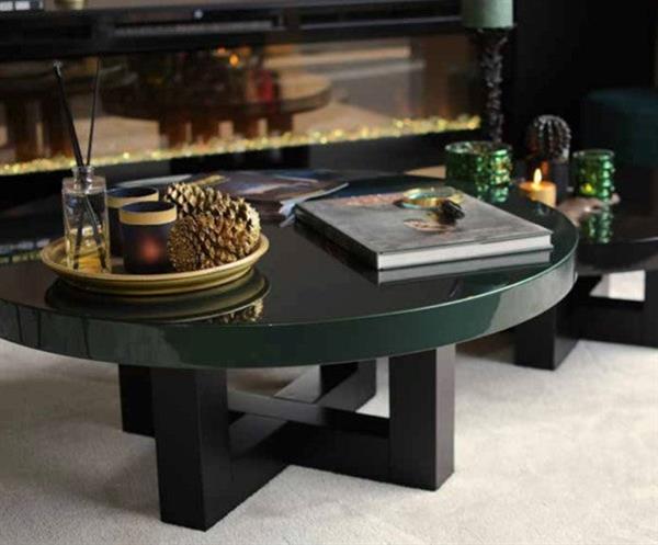 Grote foto luxe ronde salontafel op maat cox puuur 60x35 cm mdf mat metallic huis en inrichting eettafels
