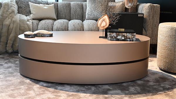 Grote foto sierlijke ovale salontafel puuur 100x50cm mdf mat huis en inrichting eettafels