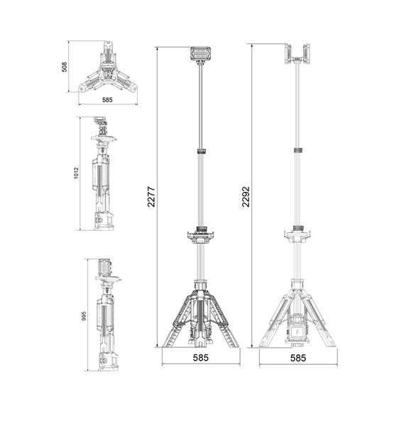 Grote foto voc mobli 100 mobiele led lichtmast singlehead dualhead zakelijke goederen overige zakelijke goederen