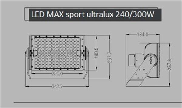 Grote foto vocare led max sport ultralux 240w heavy duty schijnwerper voor led sportveld en terrein verlichting doe het zelf en verbouw gereedschappen en machines