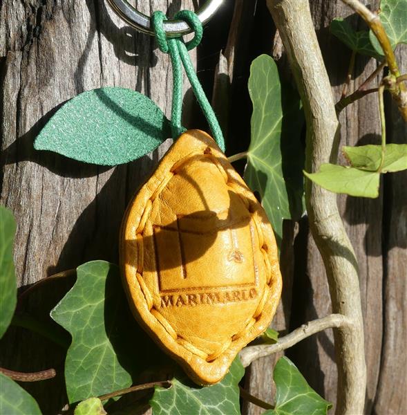 Grote foto handgemaakte italiaans leren sleutelhanger citroen met marimarlo logo verzamelen overige verzamelingen