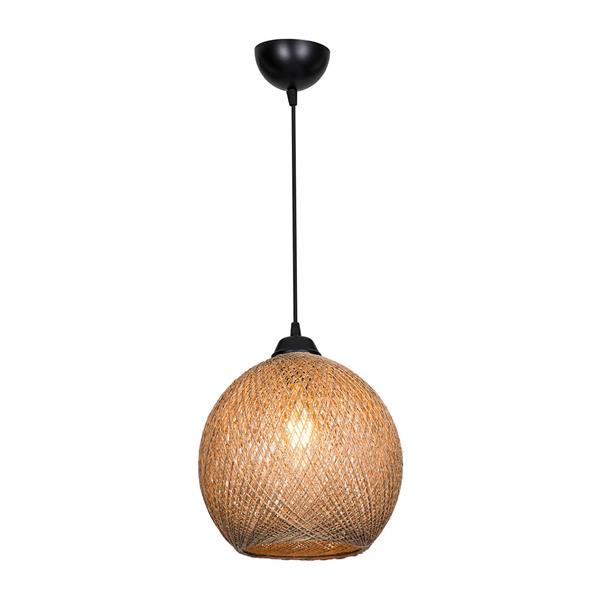 Grote foto lux.pro hanglamp lisburn e27 zwart en jute huis en inrichting overige