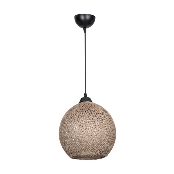 Grote foto lux.pro hanglamp lisburn e27 zwart en jute huis en inrichting overige