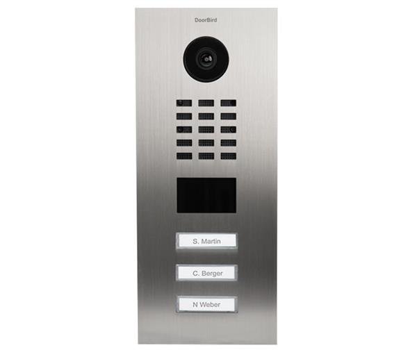 Grote foto doorbird ip intercom d2103v rvs v2a 3 drukknoppen d2103v rvs v2a 3 drukknoppen audio tv en foto professionele video apparatuur