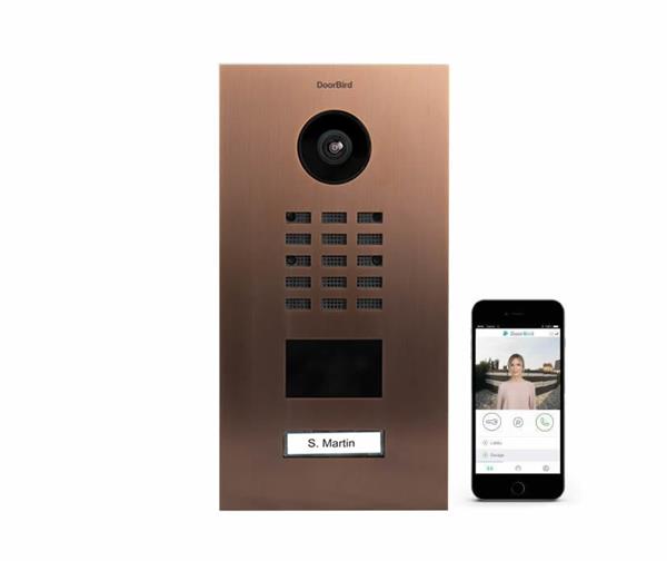 Grote foto doorbird ip intercom d2101v brons afwerking 1 drukknop doorbird ip intercom d2101v brons afwerkin audio tv en foto professionele video apparatuur