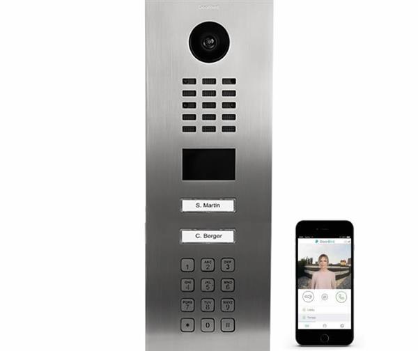 Grote foto doorbird ip intercom d2102kv rvs v2a 2 drukknoppen codepaneel doorbird ip intercom d2102kv rvs v2a audio tv en foto professionele video apparatuur