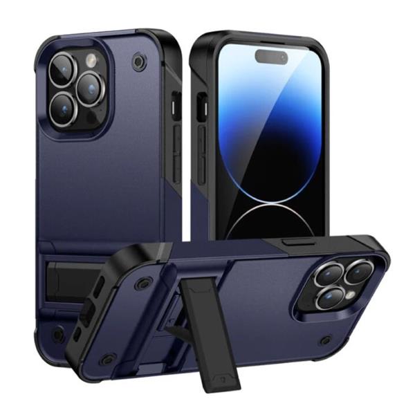 Grote foto iphone 14 pro armor hoesje met kickstand shockproof cover case blauw telecommunicatie mobieltjes