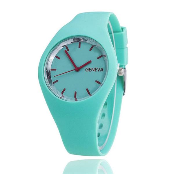 Grote foto jelly horloge unisex kwarts uurwerk silicoon bandje muntgroen kleding dames horloges