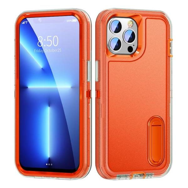 Grote foto iphone 14 pro max armor hoesje met kickstand shockproof cover case oranje telecommunicatie mobieltjes