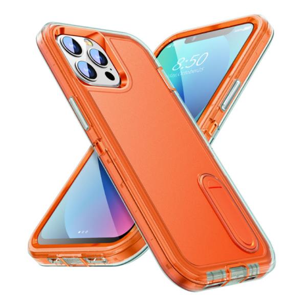 Grote foto iphone 13 pro max armor hoesje met kickstand shockproof cover case oranje telecommunicatie mobieltjes
