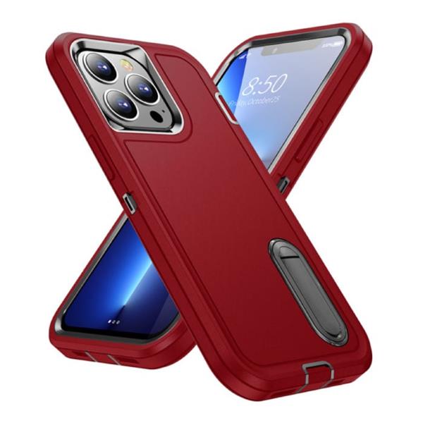 Grote foto iphone x armor hoesje met kickstand shockproof cover case rood telecommunicatie mobieltjes