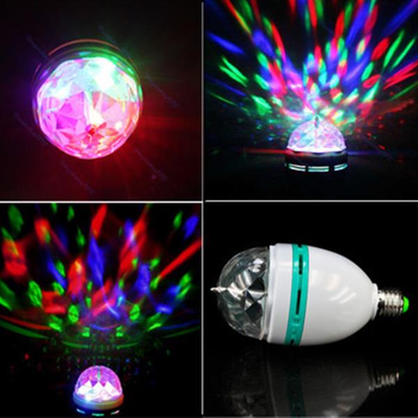 Grote foto led e27 3w rgb draaiende roterende lamp disco licht huis en inrichting overige