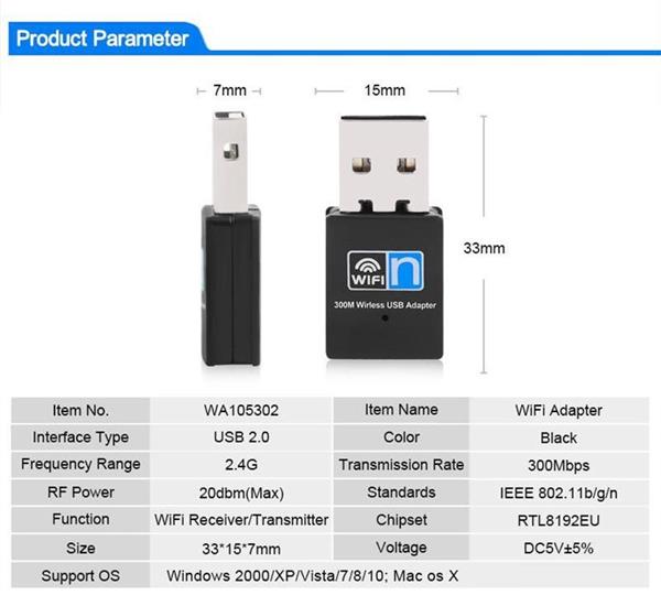 Grote foto wifi mini usb dongle adapter ontvanger 300mbps netwerk cd computers en software overige computers en software