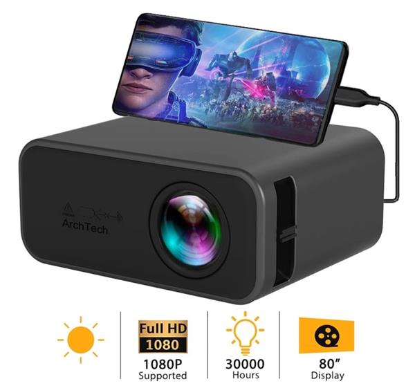 Grote foto mini beamer projector full hd led hdmi vga usb sd 1080p zwart audio tv en foto videoprojectoren