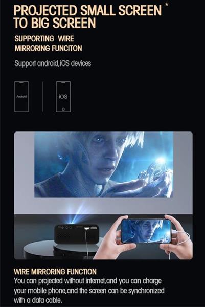 Grote foto mini beamer projector full hd led hdmi vga usb sd 1080p zwart audio tv en foto videoprojectoren